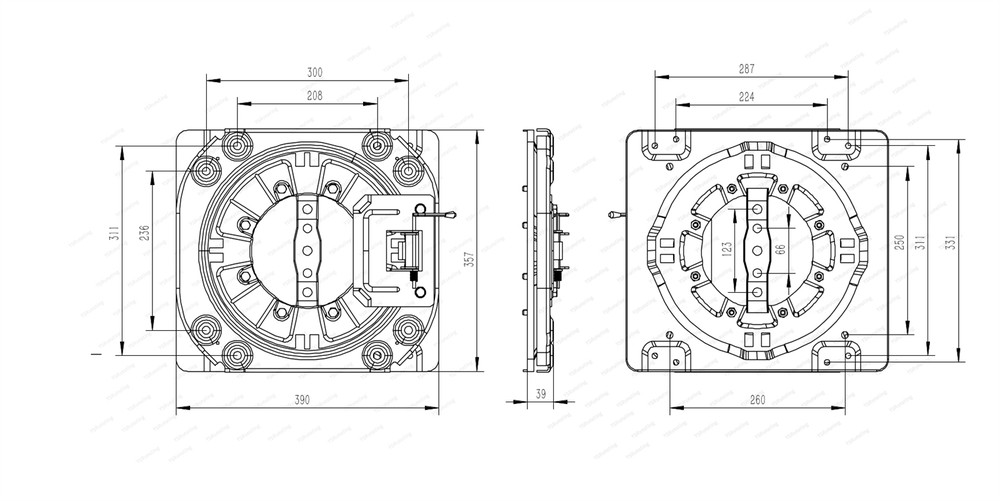 Seat Swivel Plate Technical Drawing Seat Swivel Base Dimension Drawings